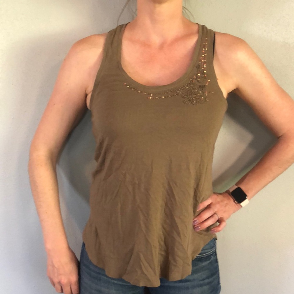 American Eagle tank with beaded and sequin detail